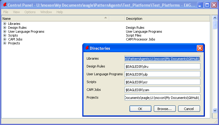 eagle->options-> directories